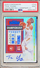 2020 PANINI CONTENDERS VETERAN CHAMPIONSHIP TRAE YOUNG AUTO 1/1 #VS-TYG PSA 9