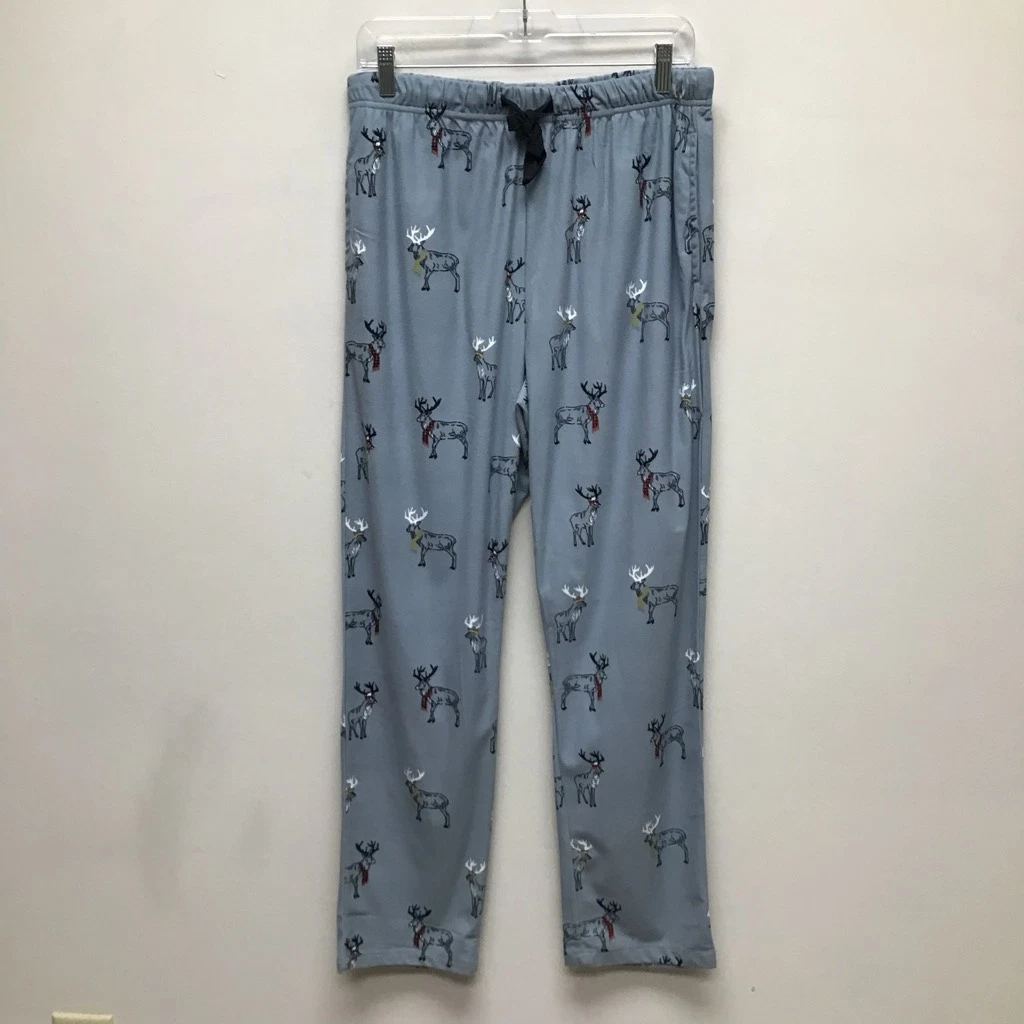 M Co Mens Pajama Pants Steel Gray Novelty Reindeer Lounge