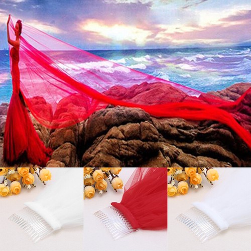 1 Layer Soft Bride Wedding Bridal Veil for Long Veil Church Cathedral with Co - Picture 5 of 10