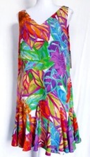 NWT  $140  LAUREN RALPH LAUREN Sleeveless Ruffled Hem Dress Shift Flirty 6