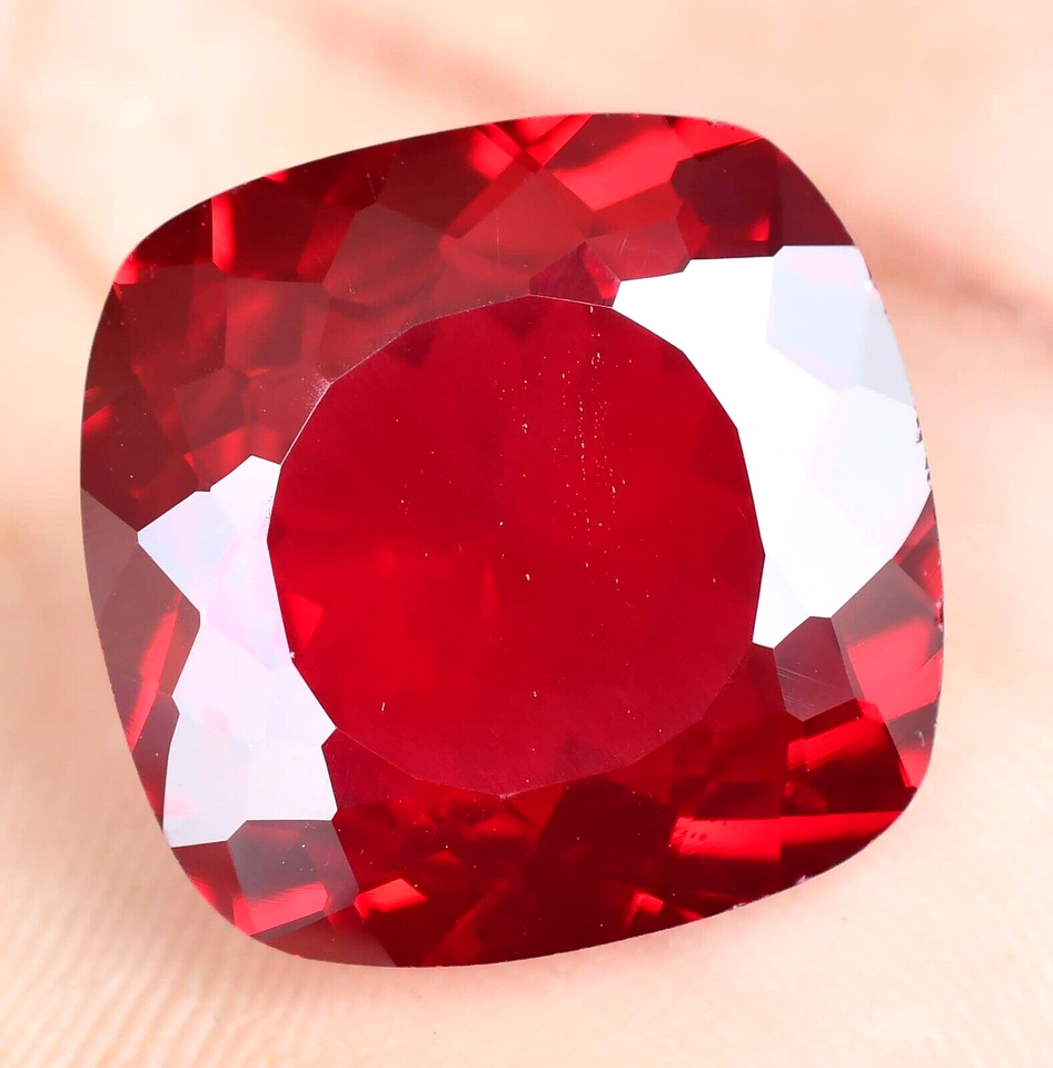 Natural Blood Red Mozambique Ruby 38.35 Ct Cushion CERTIFIED Flawless ...