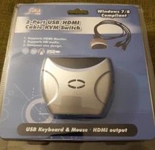 New SYBA USA 2-Port USB/HDMI Cable KVM Switch model SY-KVM31034