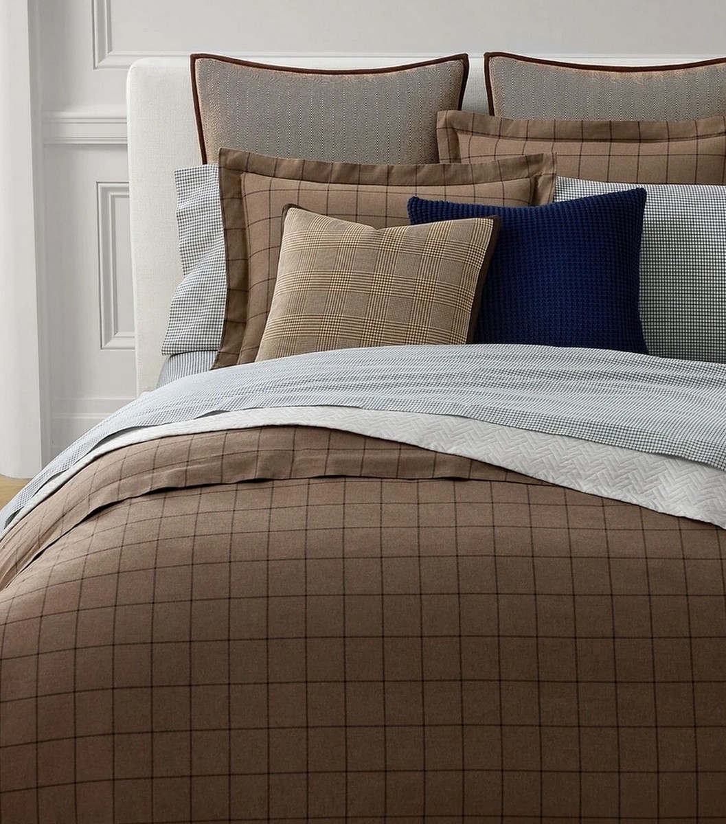 RALPH LAUREN Ledger Plaid Reversible Comforter Only King Cotton