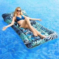 Raft Pool Float Lounge - Adult Size, Inflatable Pool Float with Headrest, Ultra-