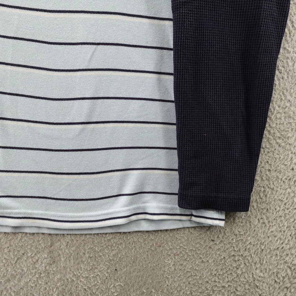 Camisa Polo Old Skool Adulto Talla Grande Azul Rayas Rugby Y2K Informal Para Hombre Foto 3 de 4