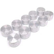 10pcs Silver Aluminum Volume Control Knob Amplifier Wheel 30*17mm D-Shaft