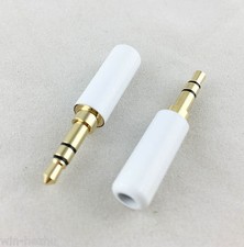 10x 3.5mm Male 3 Pole Stereo Repair Audio Earphones TRS Connector Solder White