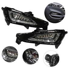 For 2015-2017 Hyundai Tucson LED DRL Fog Lights Daytime Running Lights Pair Set