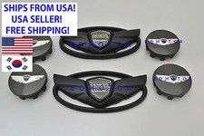 2011-2016 For Hyundai Genesis Coupe Matte Black Wing Emblem Wheel Caps
