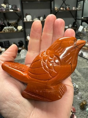 Red Jasper Bird 4'' 185g Crystal Bird Carving Grounding Healing Decor (2)