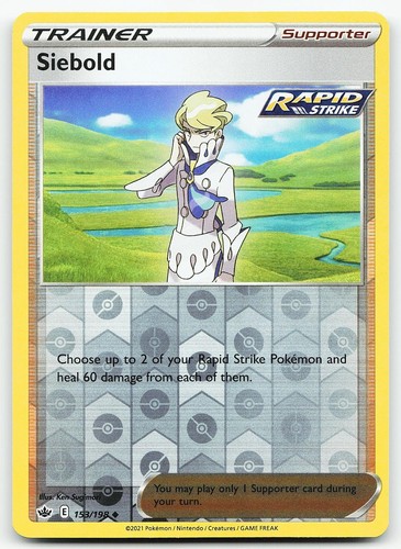 Pokemon Siebold 153/198 Chilling Reign Uncommon Reverse Holo NM