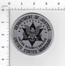 DEPARTMENT OF JUSTICE US MARSHAL ( SUBDUED )  COLLECTIBLE POLICE DC PATCH