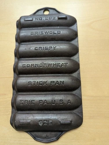Vintage Griswold No 262 Cast Iron CRISPY CORN OR WHEAT Stick Pan USA 625