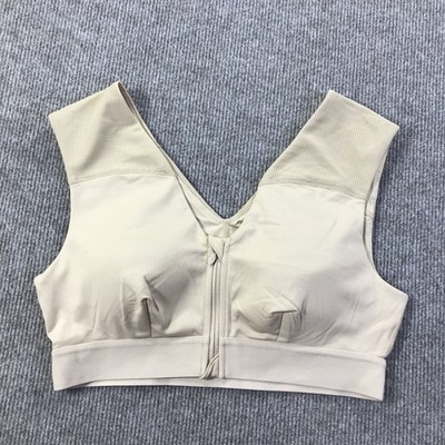 Tommie Copper Shoulder Support Sports Bra Womens Large Zip Front Gym Comfort