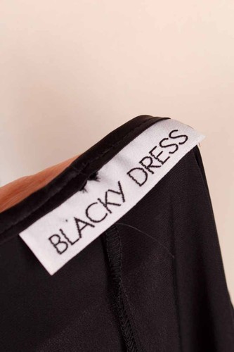 Elegante Top Negro Satén Encaje Terciopelo Blacky Dress Murciélago Seda Moda M - Imagen 7 de 7