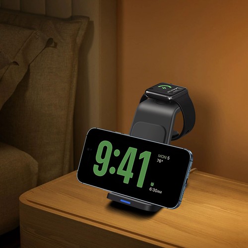 3in1 Wireless Charger Ladestation für Apple Watch S9 S8 iPhone 15 Pro Max 14 13 - Bild 20 von 24