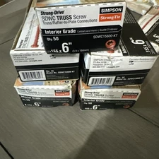 Lot of 5 Boxes Simpson Strong-Tie SDWC15600-KT 6" Strong Drive Truss Screws 50ct