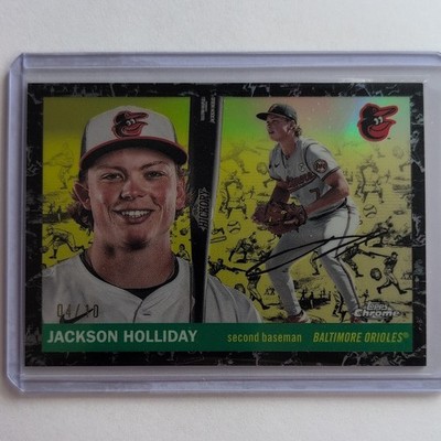 2025 Topps Chrome Jackson Holliday Orioles #67 Toile Cream Black Refractor #4/10