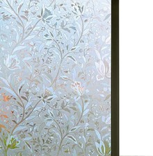 Niviy 3D Static Cling Window Film Privacy Decorative Flower Non-Adhesive 35.4 x