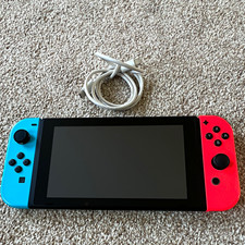 Nintendo Switch with Neon Red/Blue Joy-Con + USB-C Cable - Fantastic Condition