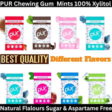 Image of PUR 100% Xylitol Chewing Gum, Sugar Free Friendly 55 Pieces 77g choose flavour