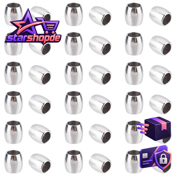Spacer Perlen 4Mm Edelstahl 100 StüCk Lose Metall Glatte OberfläChe-image
