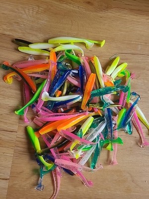 50 Stück Shad Gummifisch Drop Shot Twister Köder Shad Bass Barsch Hecht Zander