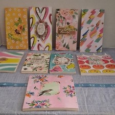 Lot of 9 Illustrated Decorative Blank Journals  Notebooks Cardboard Cover 4x6"