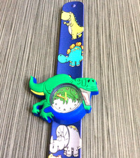 Children Kids Watch Cute Dinosaur Slap-on Watch Round Numbered Dial New Cutie 