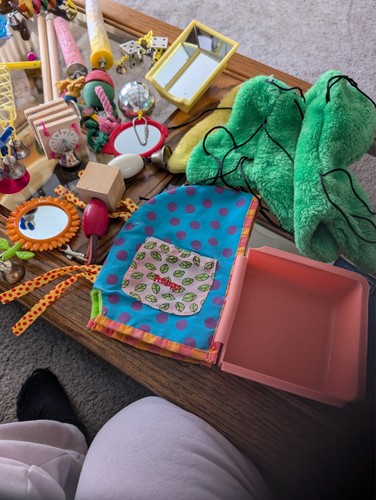 small bird toys and perches