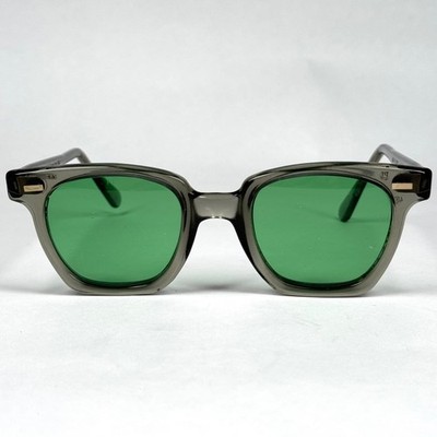 Vintage PI Z87 Safety Eyeglasses Glasses GRAY Frames GREEN TINT LENS NOS USA