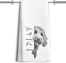 Funny Goldendoodle Dog Hand Towels, You Will Never Pee Alone Funny Bathroom Hand