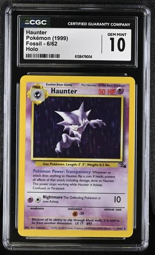 CGC 10 Haunter Holo 6/62 Fossil Pokemon 1999