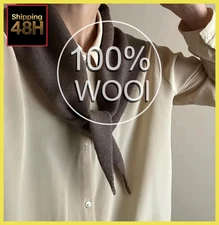 100% Wood Triangular Scarf 110 * 38Cm Knitted Warm Versatile Scarf 10 Colors