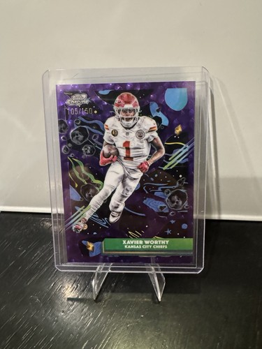 2025 Topps Cosmic Chrome Xavier Worthy Purple Nebula Refractor #/150 Chiefs