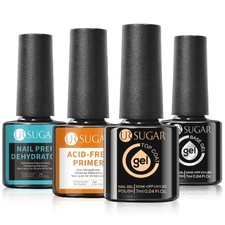 4 Pcs Nail Dehydrator Nail-Primer Base and Top Coat Acid Free Natural Nail Pr...