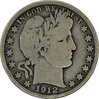 1912 Barber Silver Half Dollar in a SAFLIP® - Fine- (VG+) Details Dinged