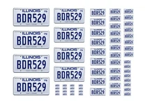Assorted scale model movie TV car Blues Brothersr license plates tags  1/25 1/18