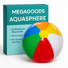 Aufblasbarer Wasserball 30 cm f&uuml;r Strand Pool Spiele Kinder Erwachsene DE.