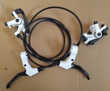 Tektro Novela Disc Brake Set White Calipers Levers Front Rear Mtb Hybrid Bike