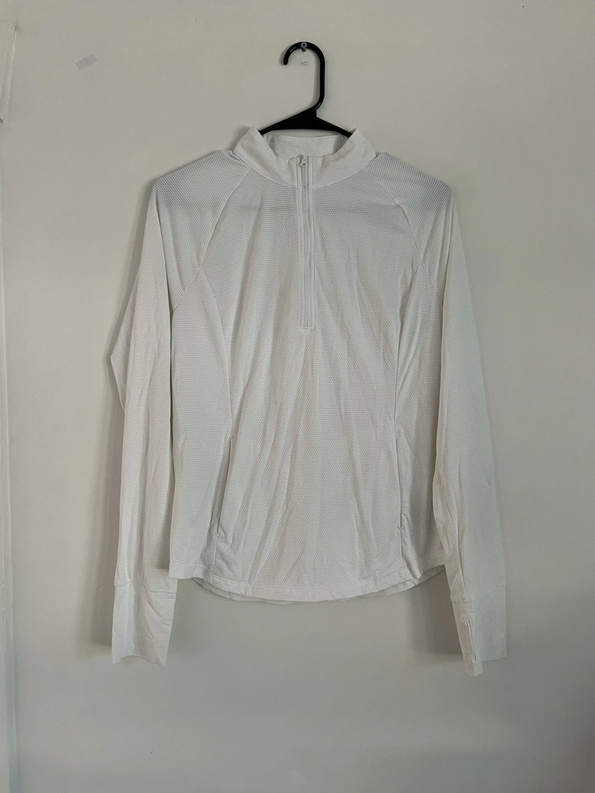 Tommy Bahama White Textured Sun Shirt Golf Tennis Water 50spf Mock Zipper Large