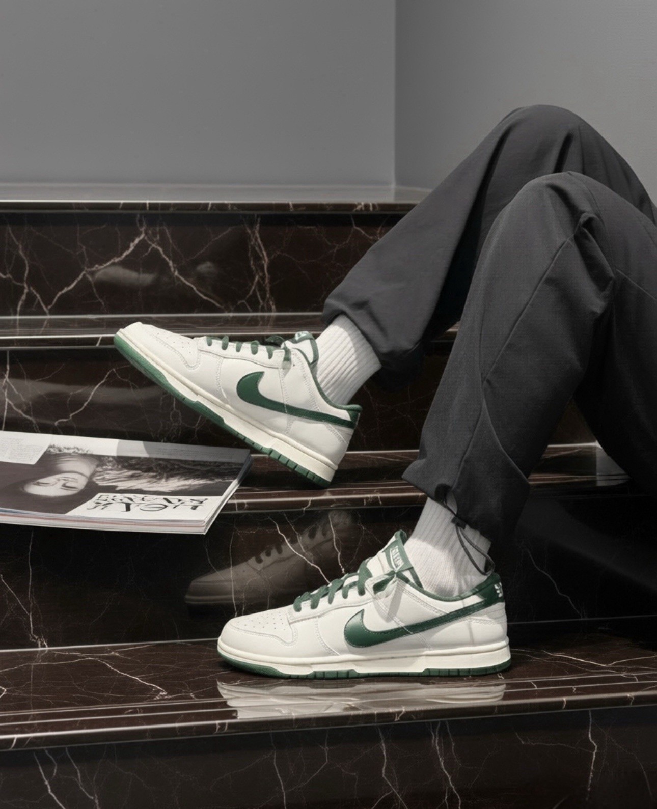 Nike Dunk Low top Skateboard Shoes MENS GREEN / White - HF54