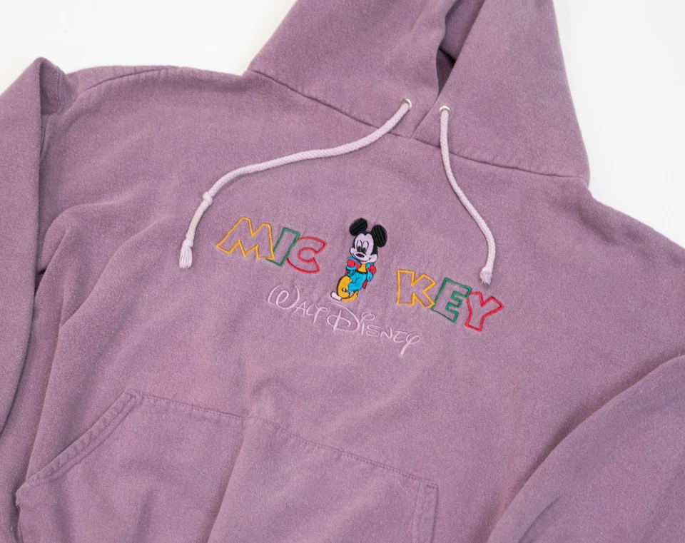 Moletom com capuz vintage anos 80 Disney feminino XL cropped Mickey Mouse desbotado - Imagem 3 de 4