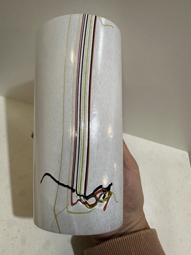 Vintage Kosta Boda Signed Swedish Art Glass Rainbow π Vase By Bertil Vallien - Foto 11 di 15