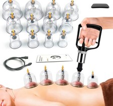 Cupping Therapy Set 12 Massage Cups for Back Pain Relief Physical with Hand Pump