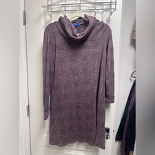 Women's Purple Pink Cowl Neck Sweater Dress - so soft!