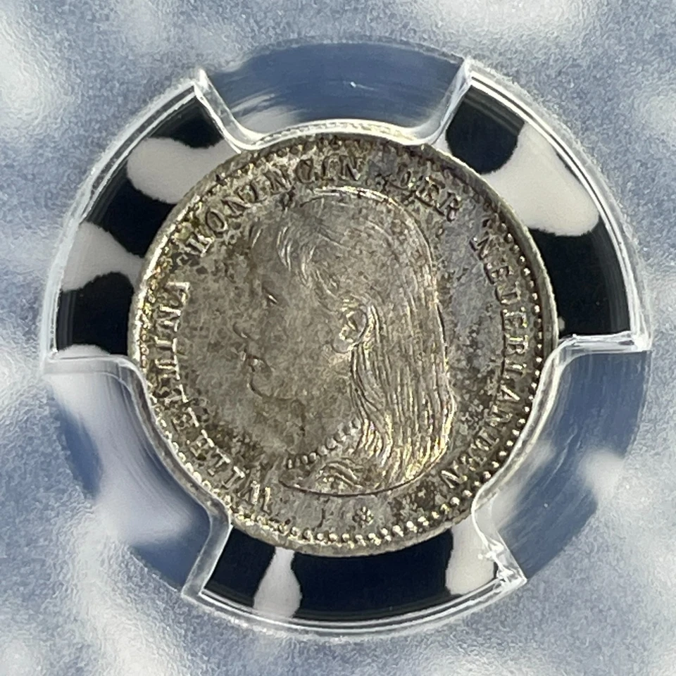 1892 Netherlands 10 Cents PCGS MS63 Lot#G774 Silver! Choice UNC! - Image 3 of 4