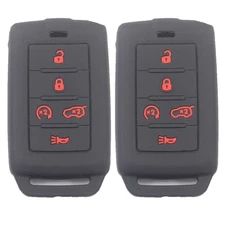 2pcs 5 Buttons Silicone Rubber Remote Smart Key Fob Case Cover Protector Hold...