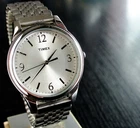 VINTAGE TIMEX SPORT CLASSIC DIAL QUARTZ MEN'S SILVER S STL  BRACELET DRESS WATCH