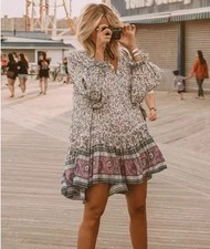 SPELL & THE GYPSY Bohemian Collective “Dahlia” Tunic Dress Sz S Byron Bay